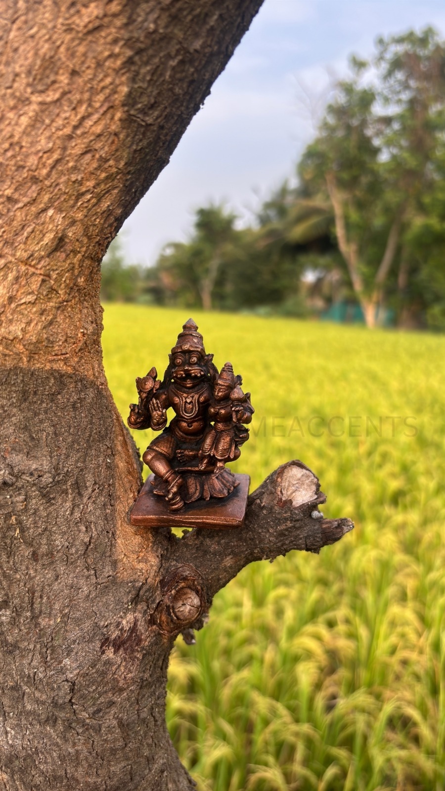 Copper Lakshmi Narasimha Idol 2.5 inches