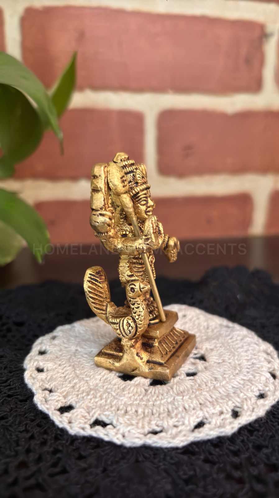 Brass Murugar Statue - 2.5x1x1 inches