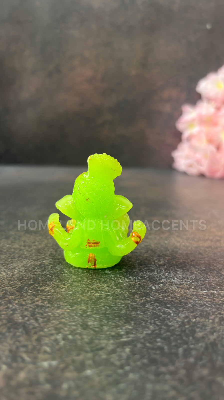 Bright Green Decorative Radium Resin Ganesha Idol 2