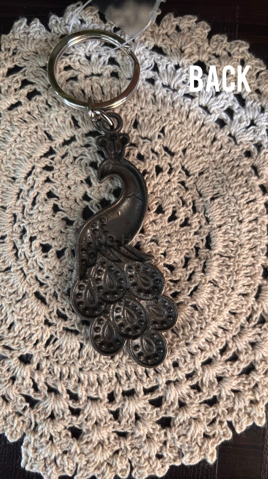 Metal peacock Keychain -4.7x1.5inches
