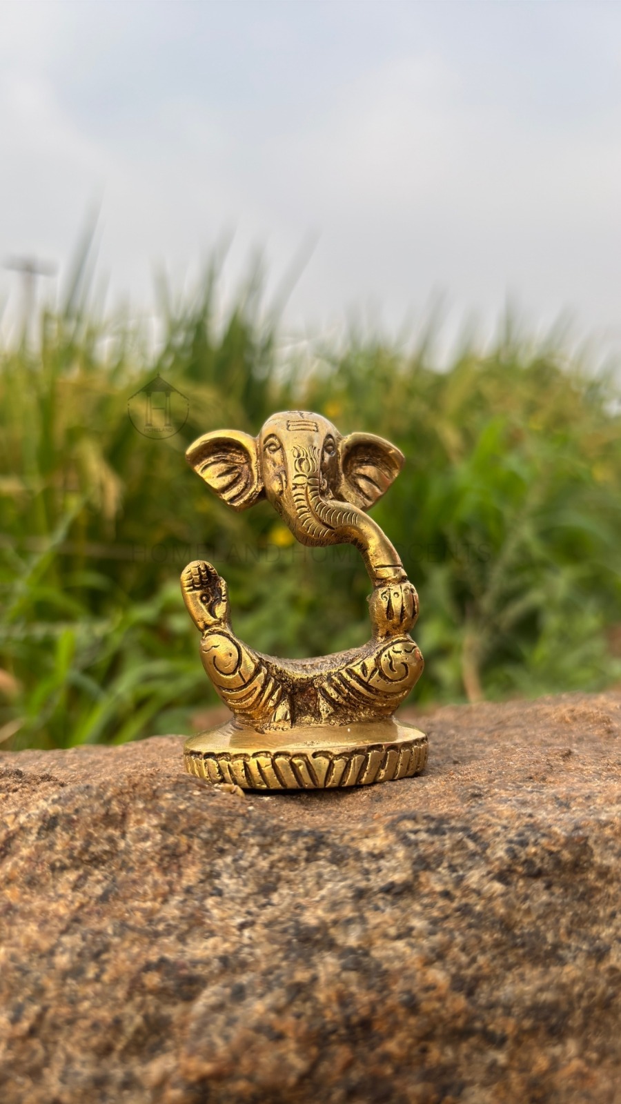 Brass Sitting Lord Ganesha Idol for Pooja, Home Decor & Gifting
