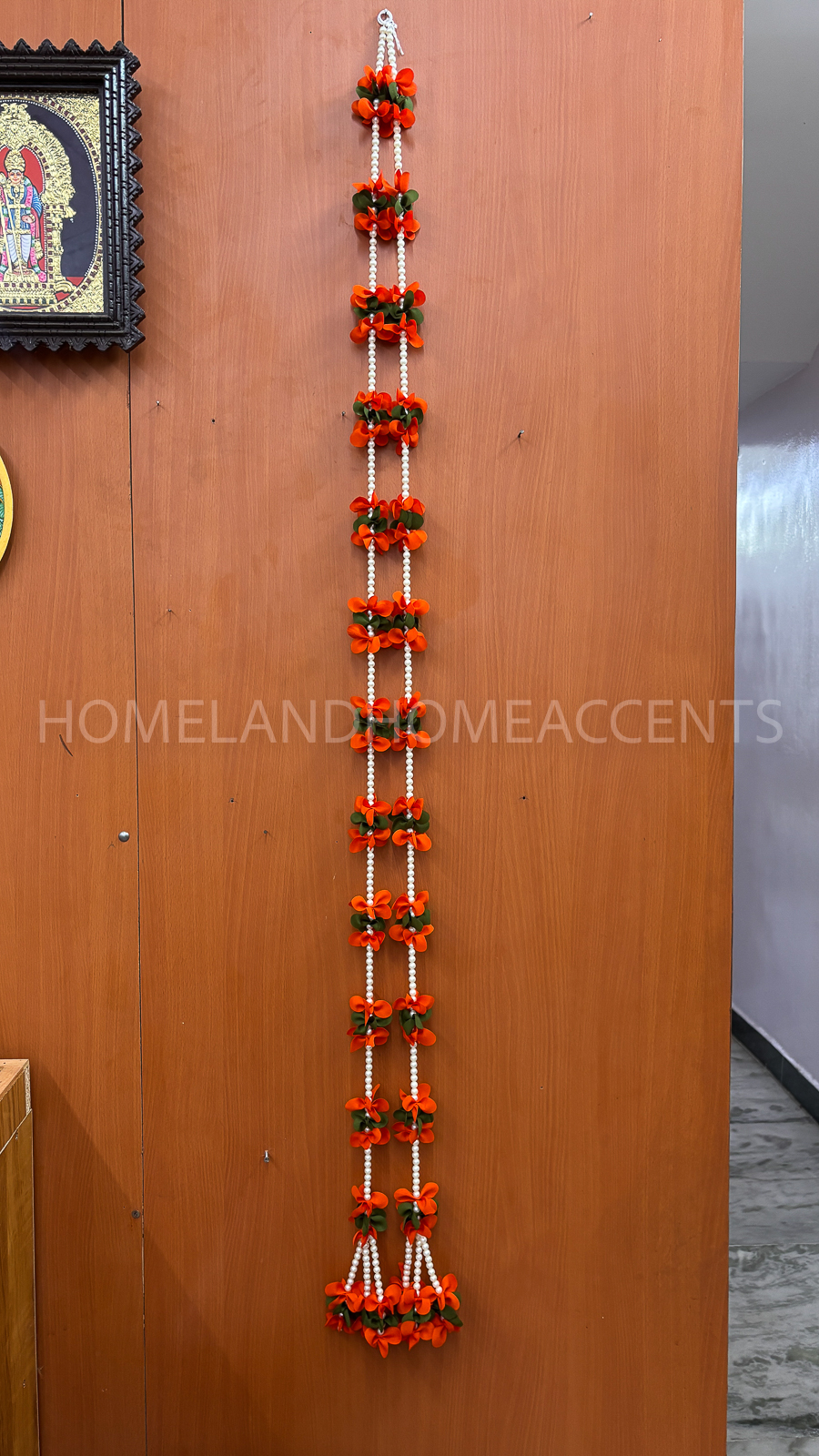 Elegant Beads Thoranam with Fabric Flowers (Pair)