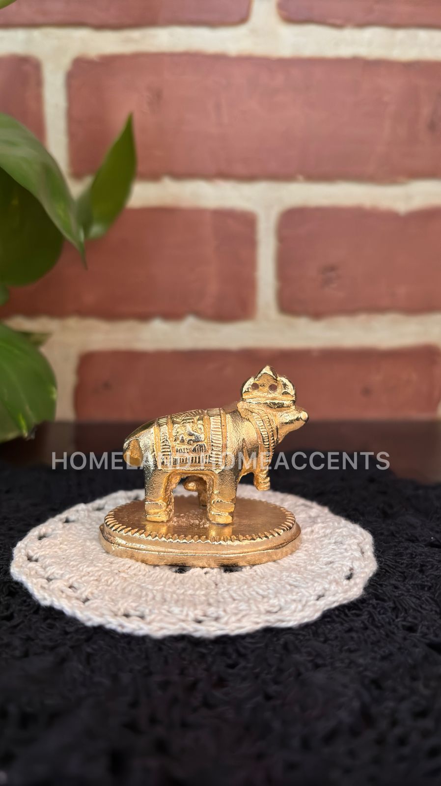 Cow and Calf brass idol