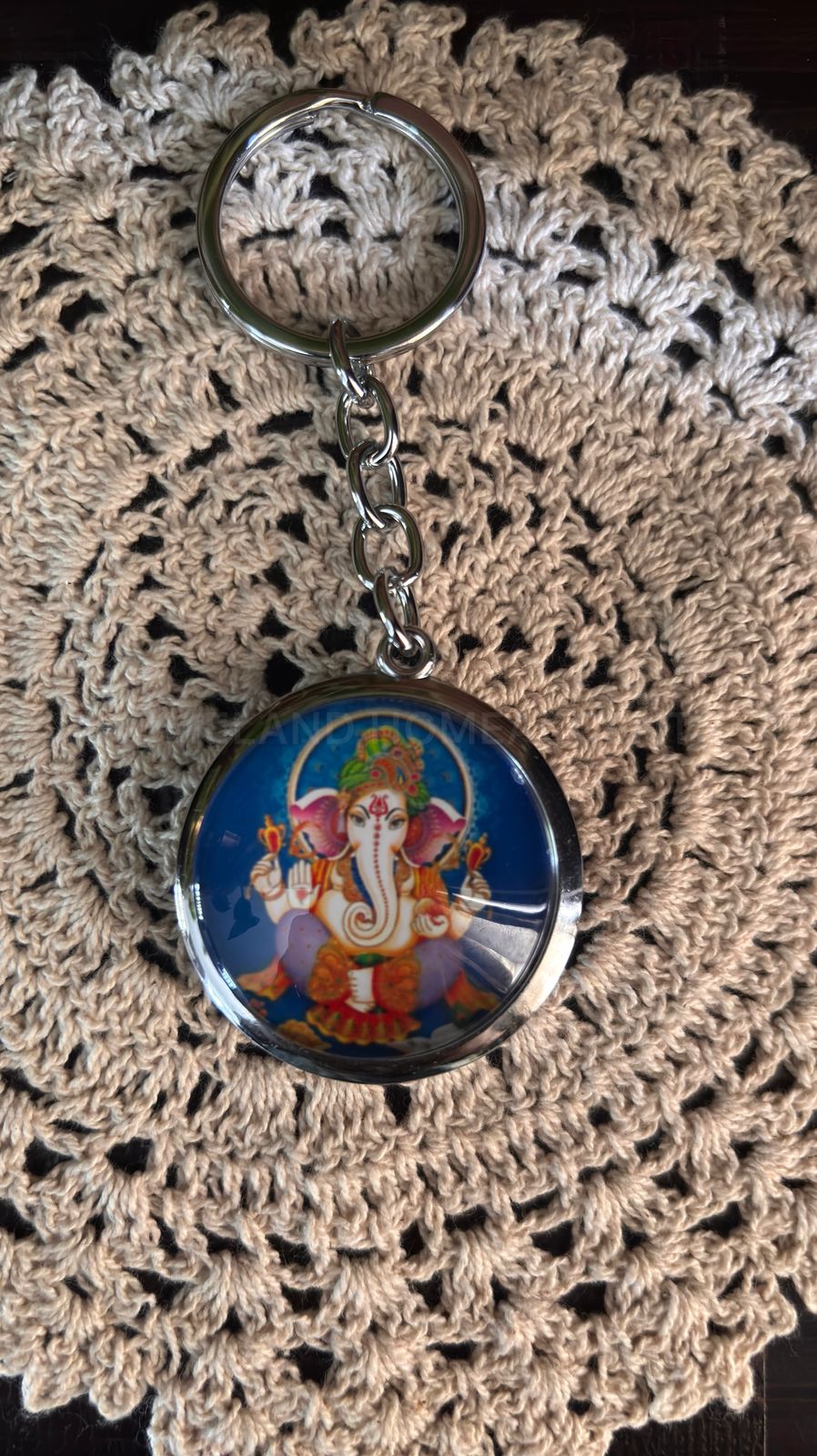 Metal Vinayagar Keychain - 4x1.3 inches