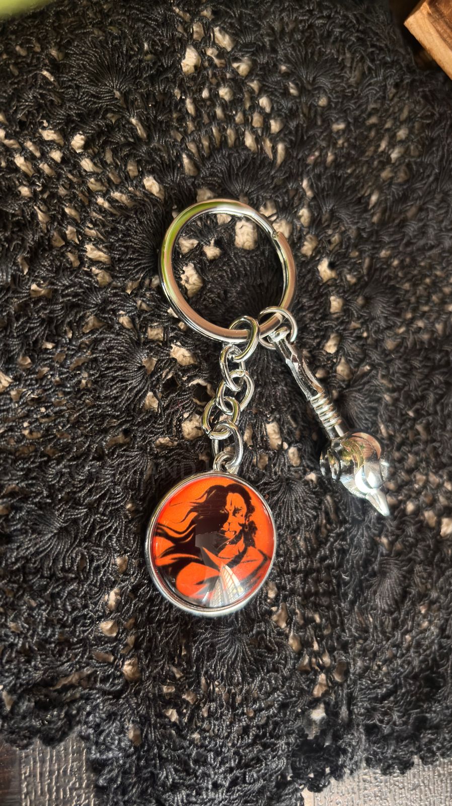 Metal hanuman with Gathai Keychain - 3.5x0.5 inches