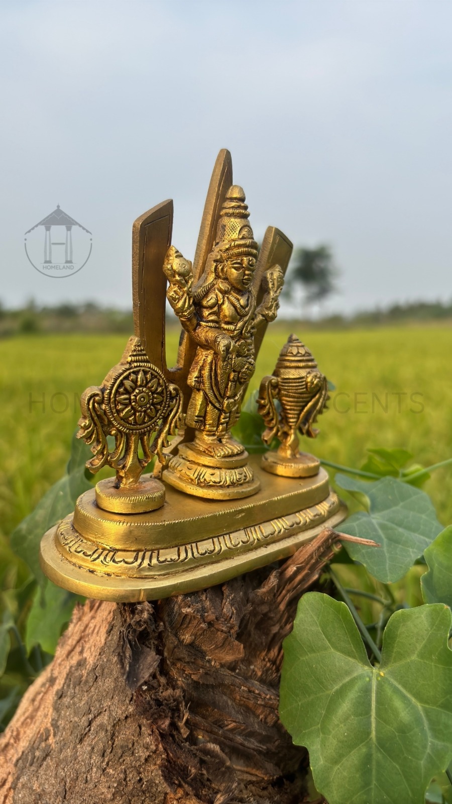 Brass Perumal Idol with Shanku Chakra Naamam