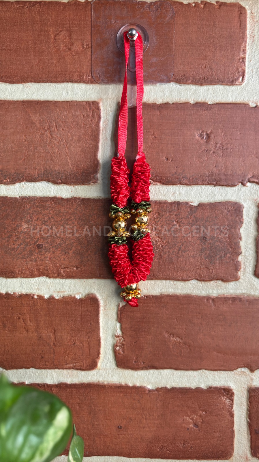 Mini Maalai/Garland with Beads Detailing - Red