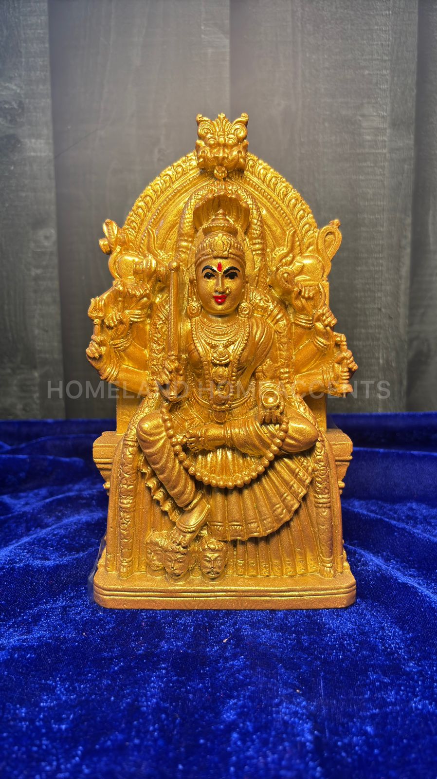 Samayapuram Mariamman Idol – Gold Finish | 8.5 Inches