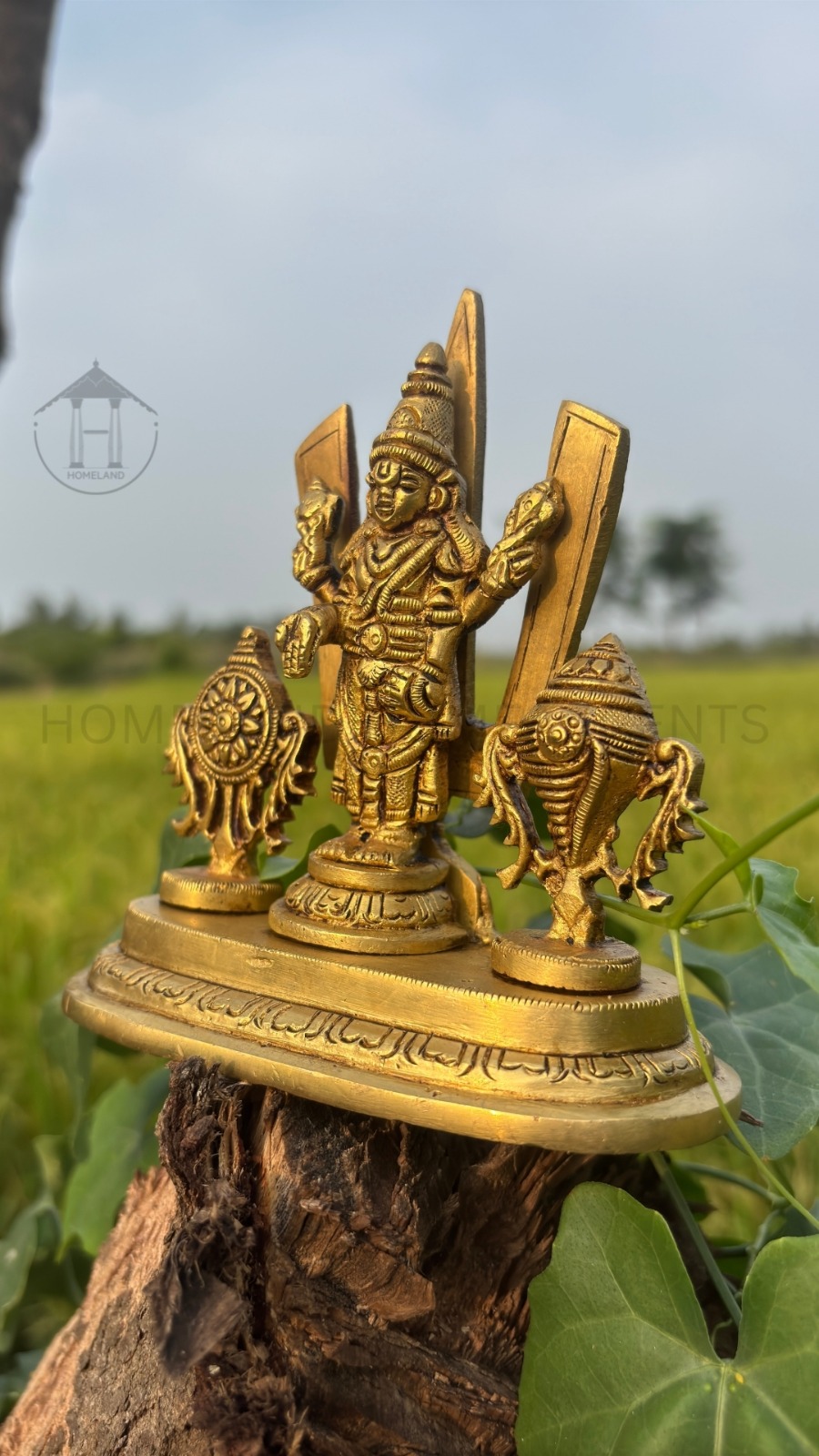Brass Perumal Idol with Shanku Chakra Naamam