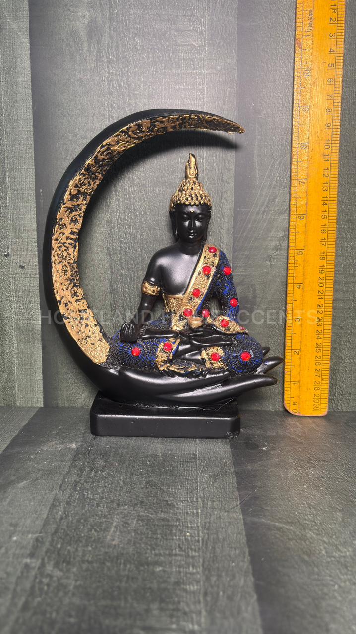 Moon Buddha Idol – Polyresin Decorative Showpiece