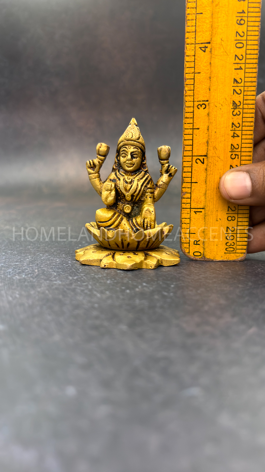 Brass Lakshmi Idol Sitting on Lotus