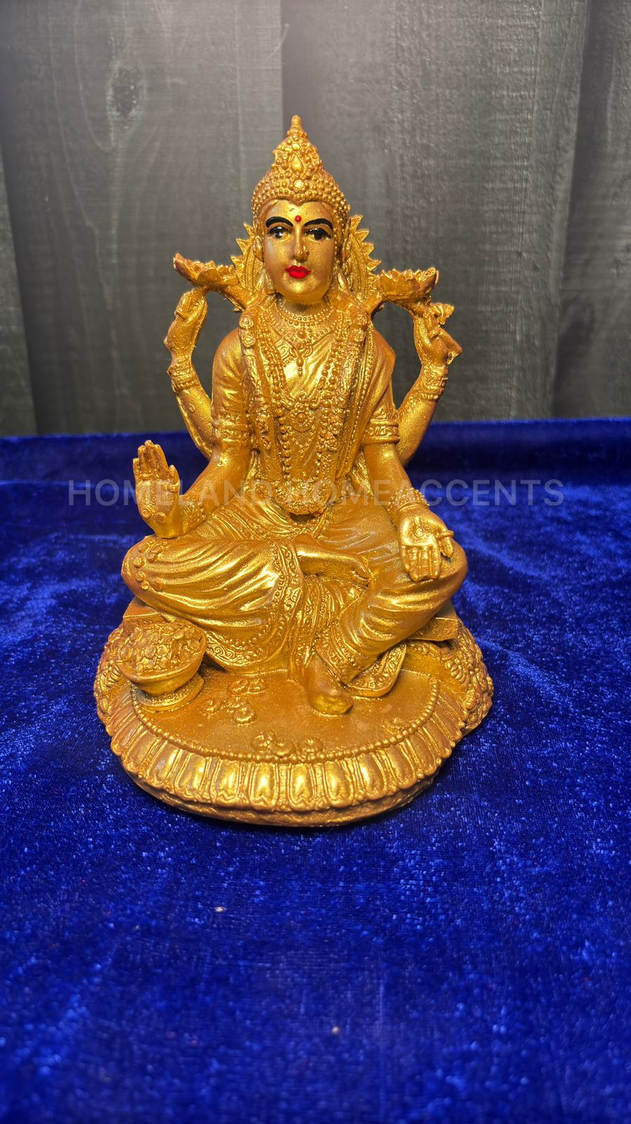 Goddess Lakshmi Idol – 7 Inches | Polyresin | Gold Finish