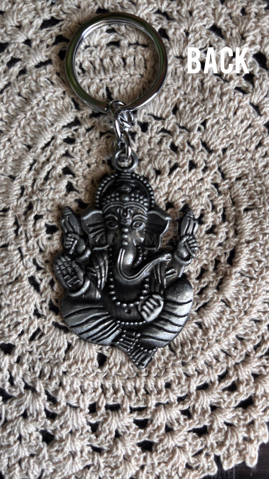 Metal Pillaiyar Keychain - 4x1.3 inches