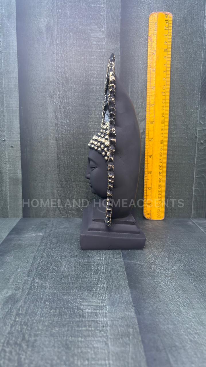 Buddha Face Idol – Black & Gold Polyresin Showpiece
