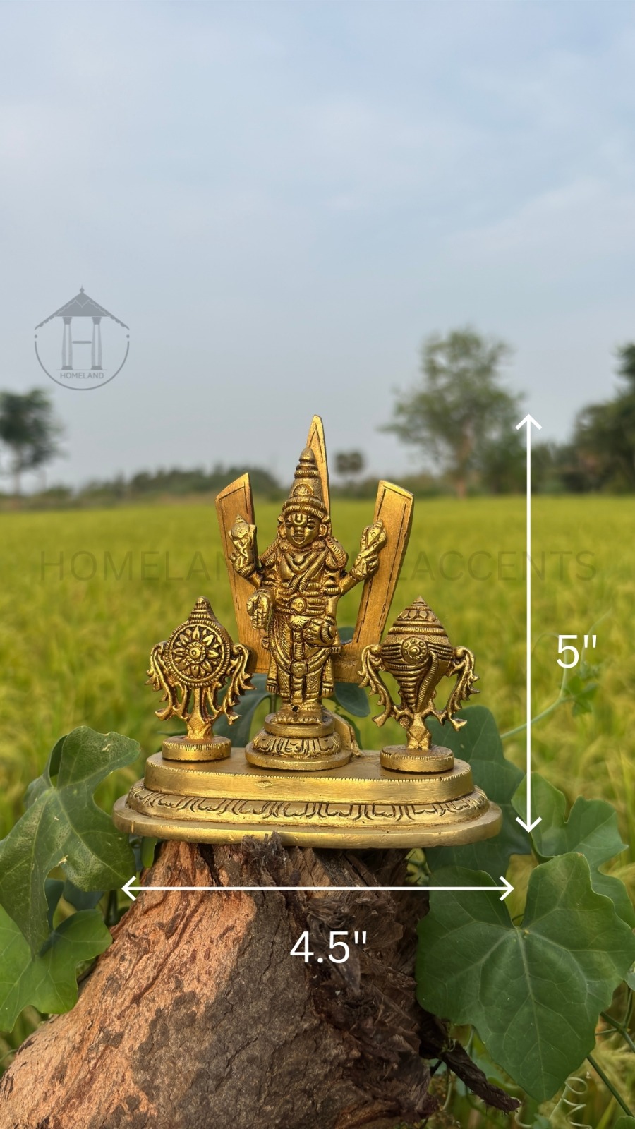Brass Perumal Idol with Shanku Chakra Naamam