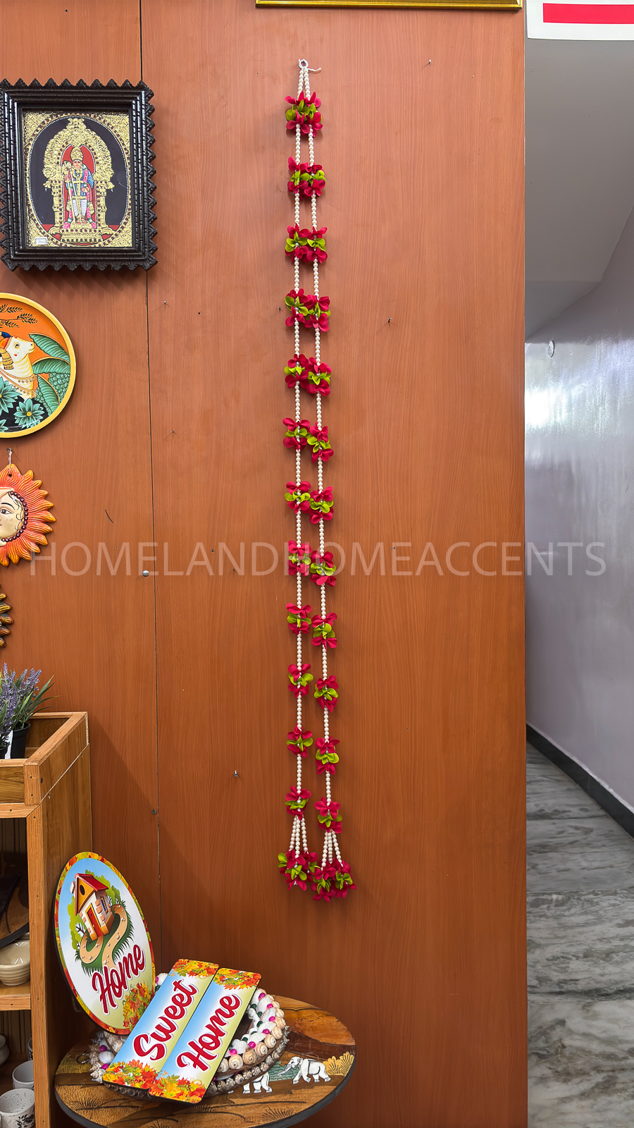 Elegant Beads Thoranam with Fabric Flowers (Pair)