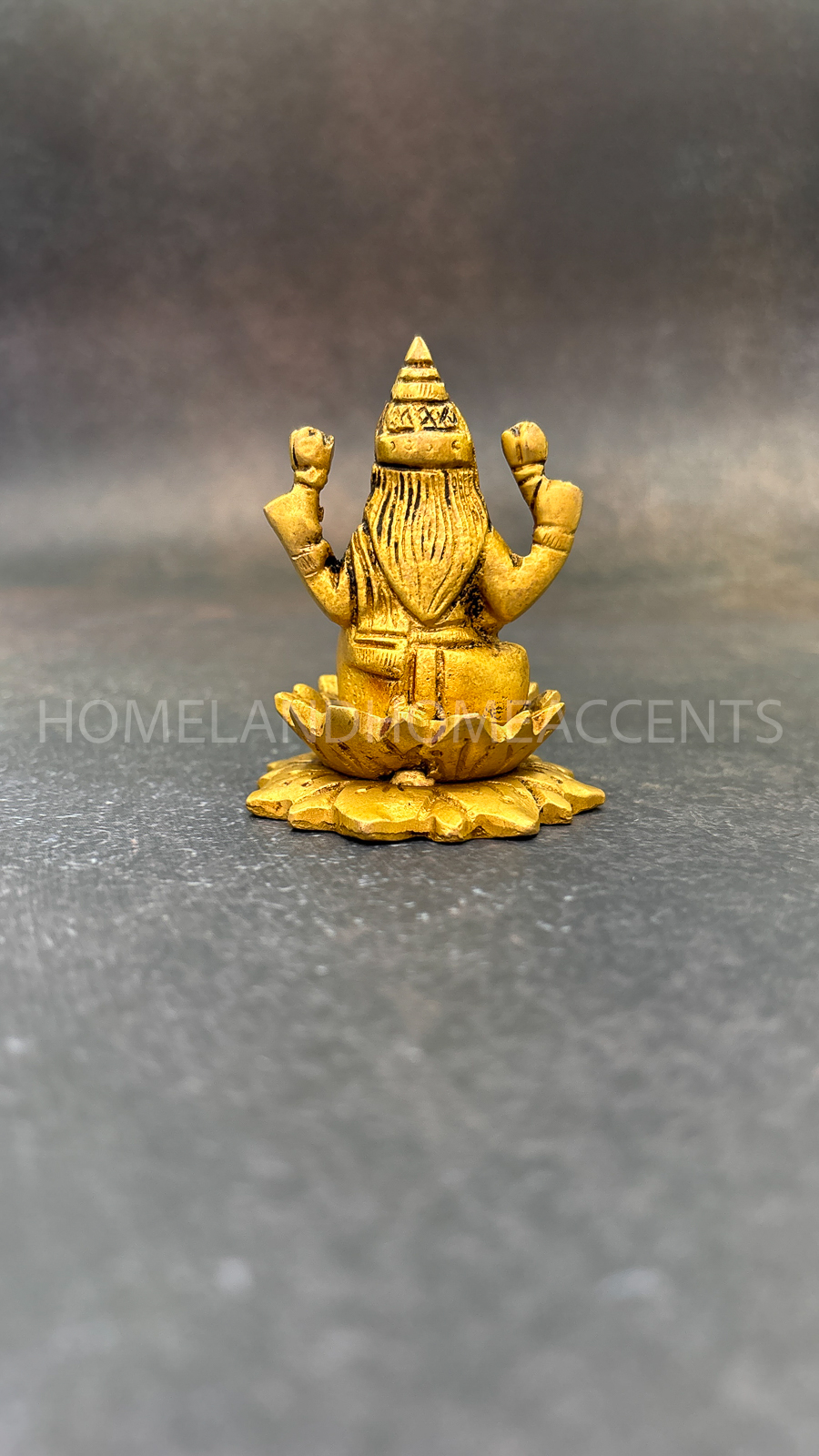 Brass Lakshmi Idol Sitting on Lotus