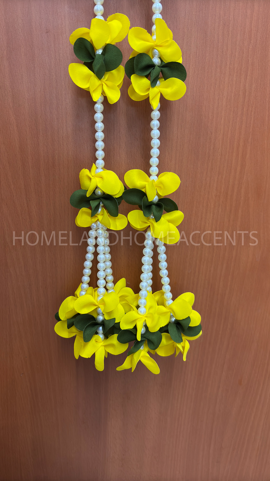 Elegant Beads Thoranam with Fabric Flowers (Pair)