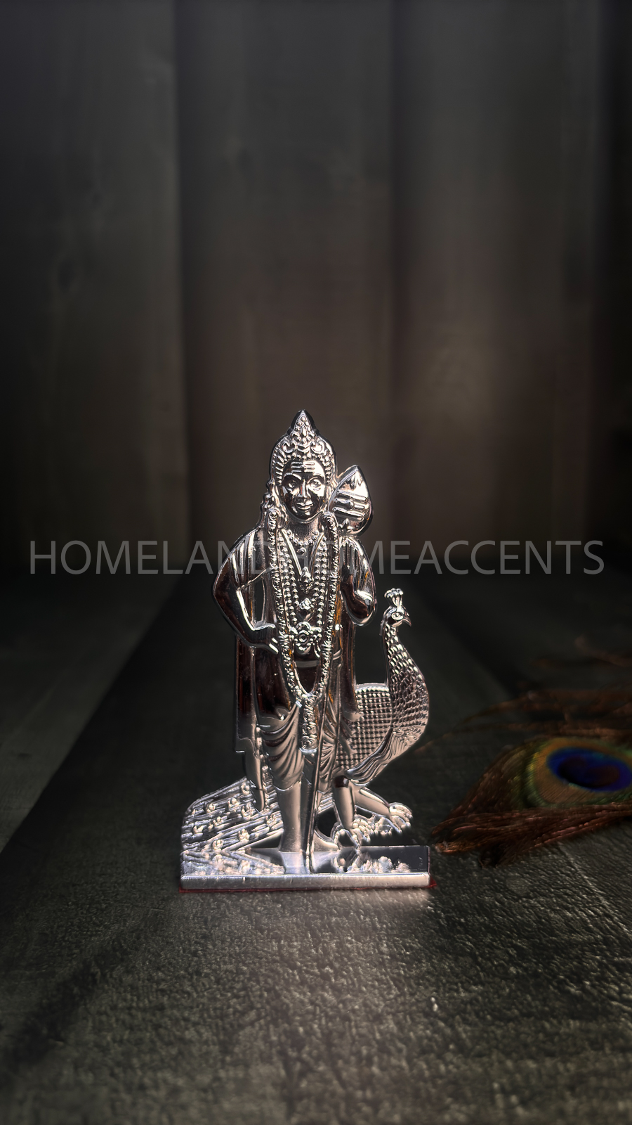 Silver Mayil Murugar (double sided)