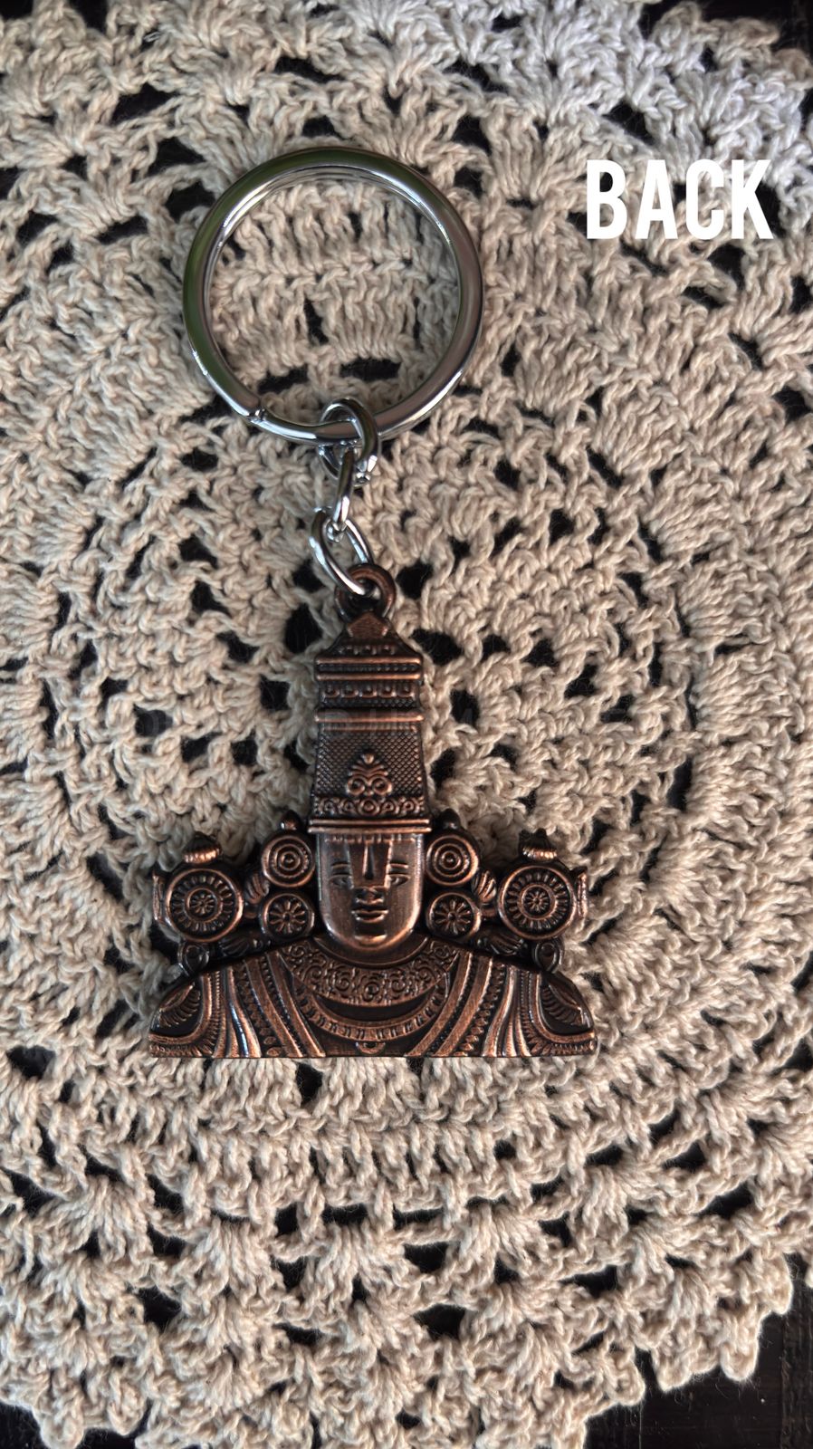 Metal Perumal Keychain - 3.6x1.8 inches
