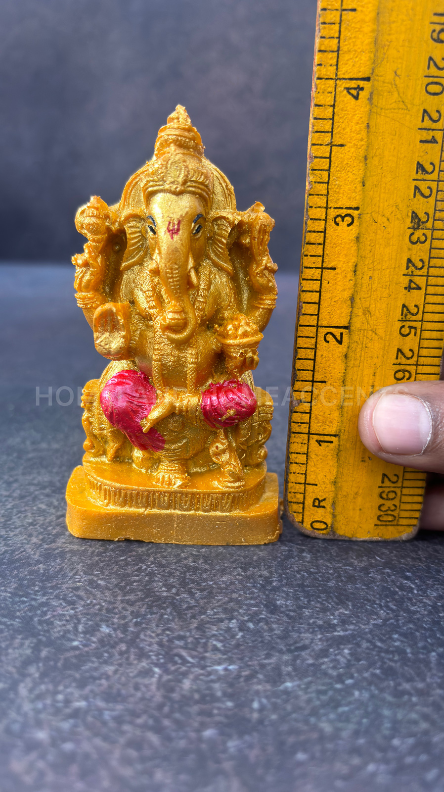 Golden with Pink Ganesha Idol