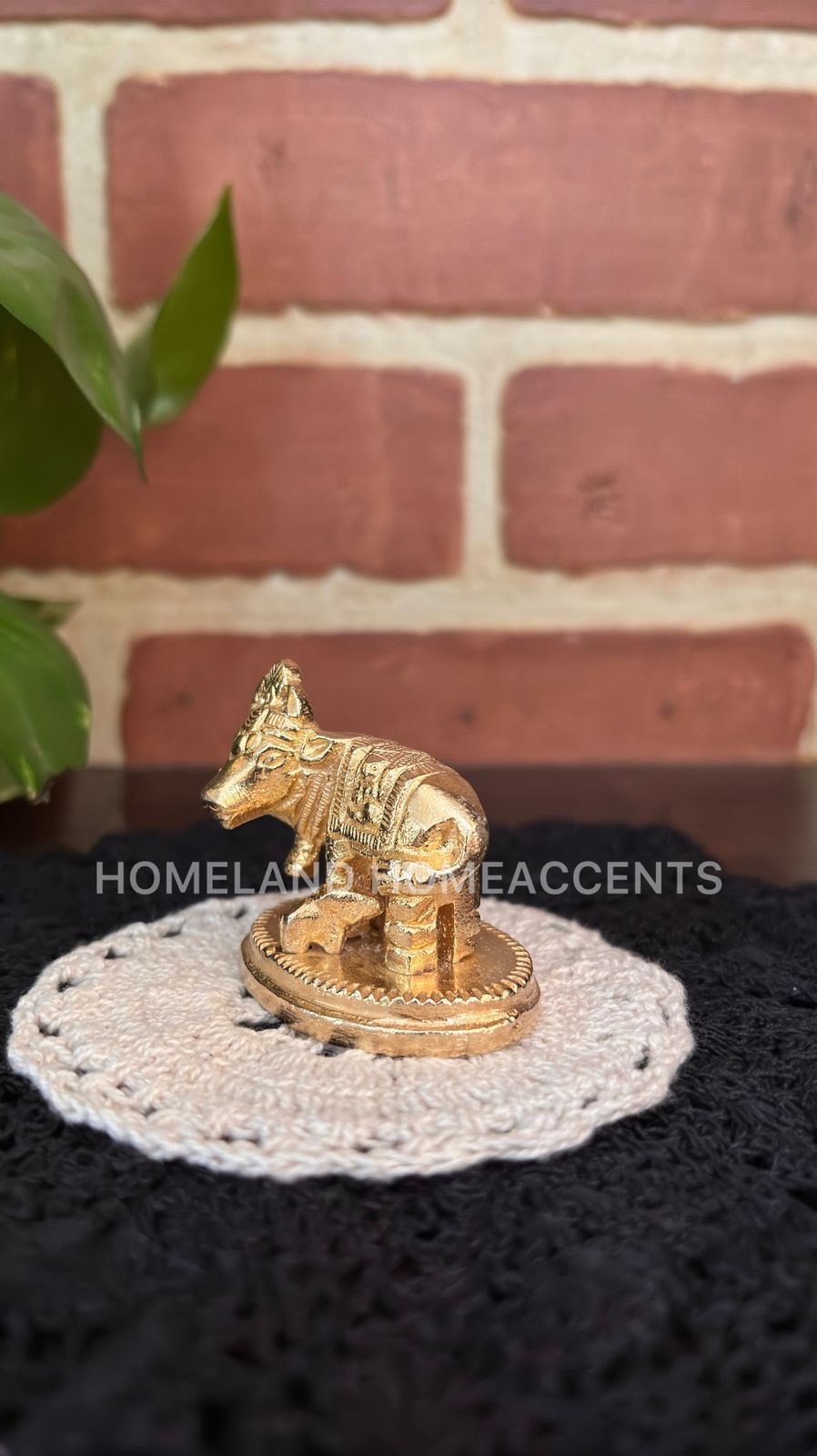 Cow and Calf brass idol