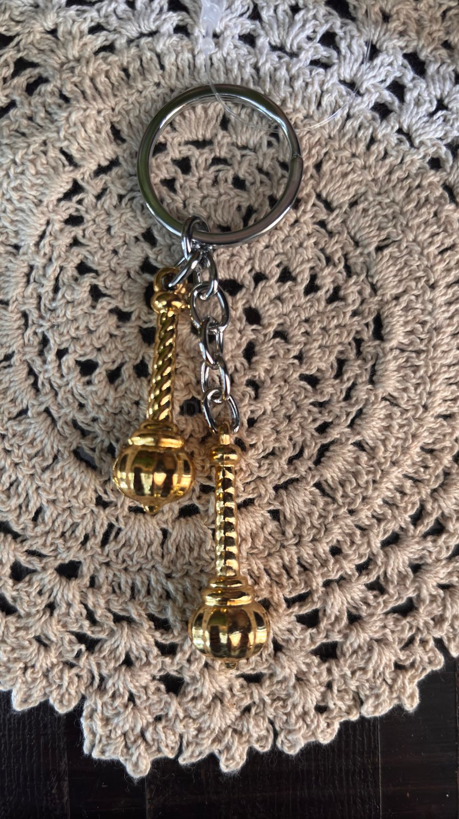 Metal Double Gathai Keychain -4.4x0.4inches