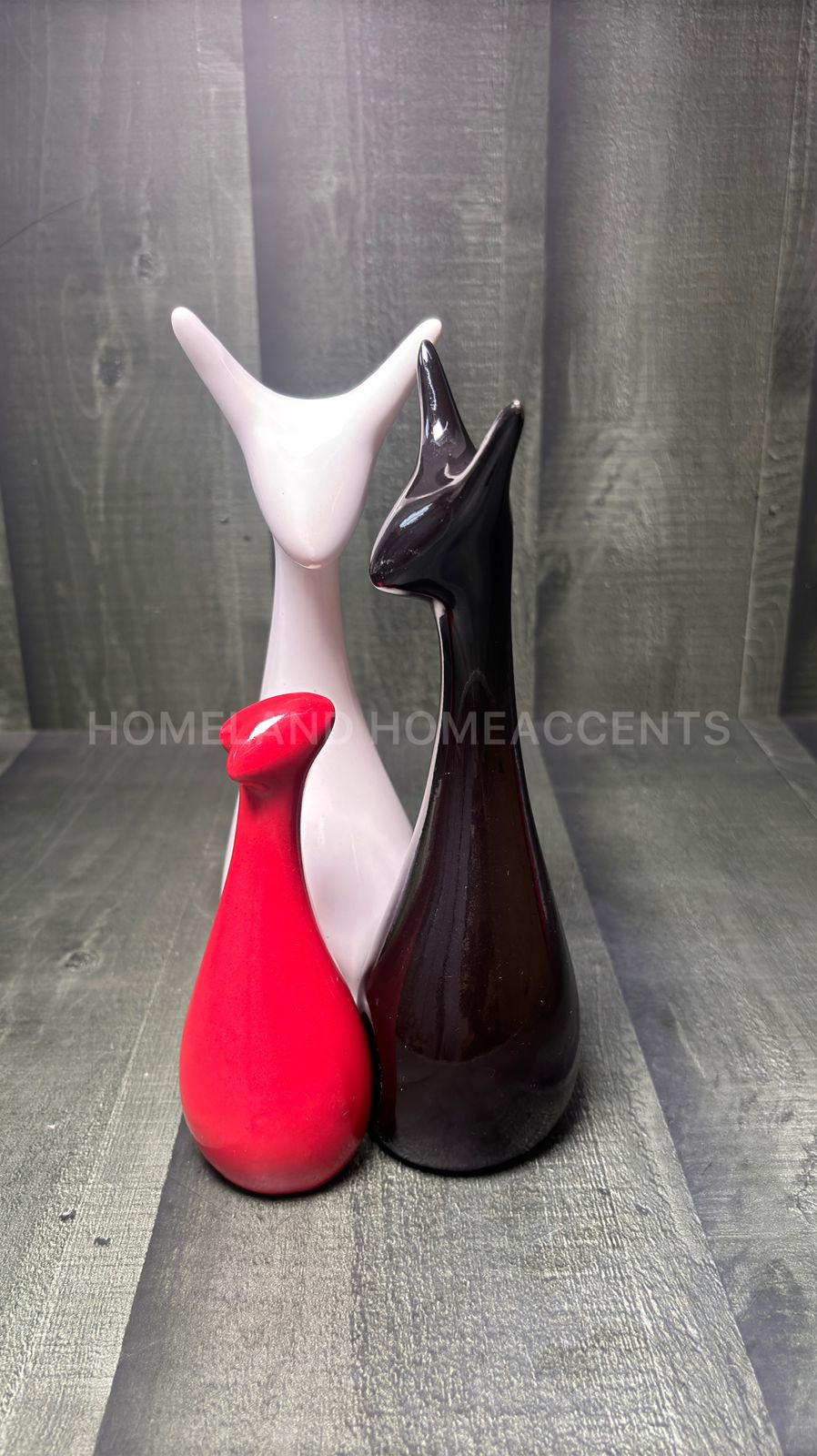 Modern Ceramic Deer Family Showpiece – Set of 3 (Glossy Finish, 675g)