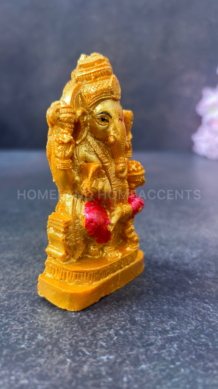 Golden with Pink Ganesha Idol