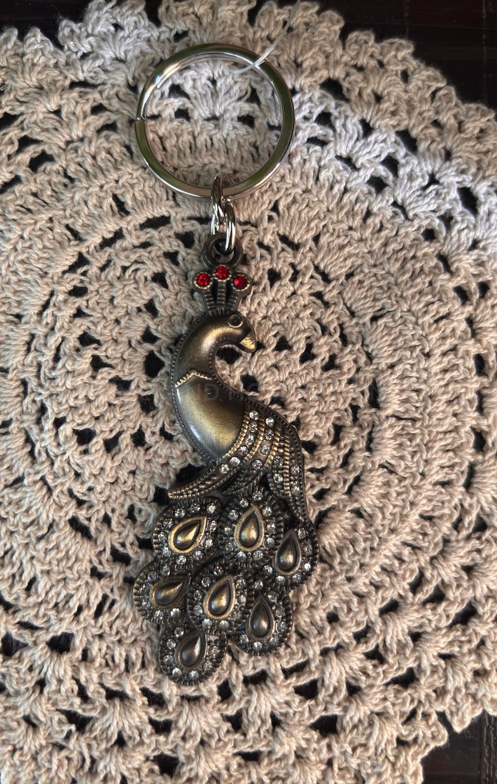 Metal peacock Keychain -4.7x1.5inches