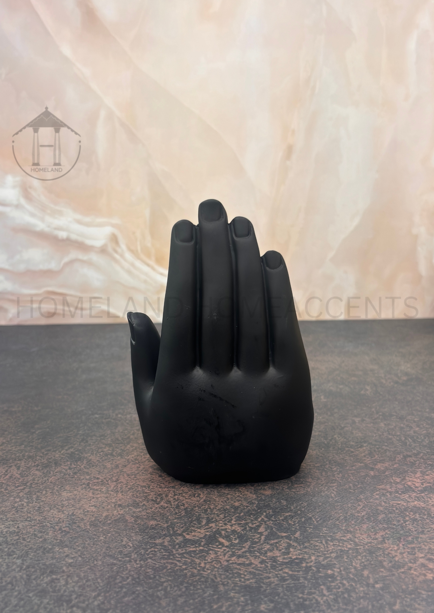 Hand Buddha Statue - Black Resin