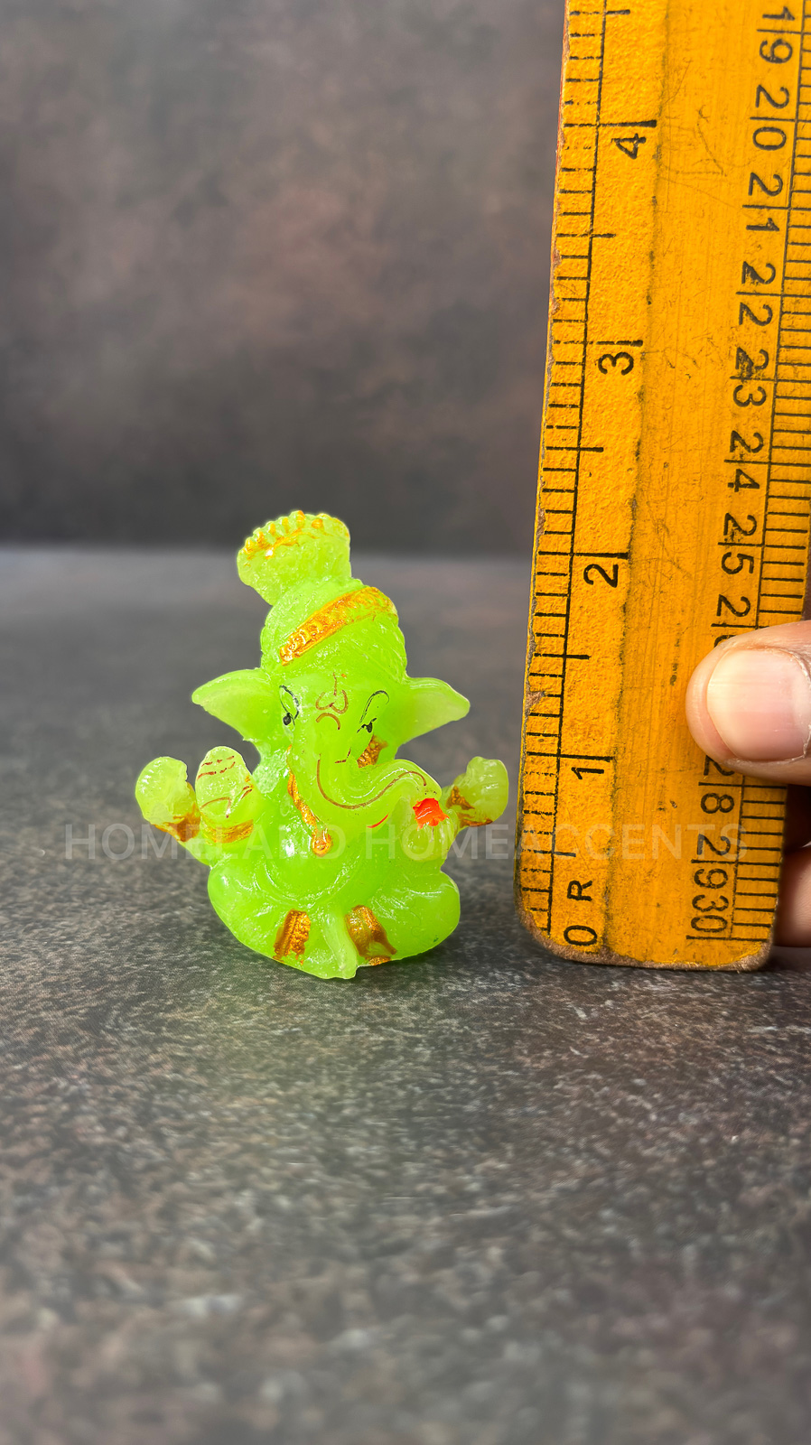 Bright Green Decorative Radium Resin Ganesha Idol 2