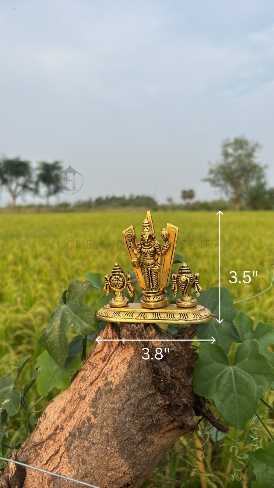 Small Brass Perumal Idol with Shanku Chakra Naamam