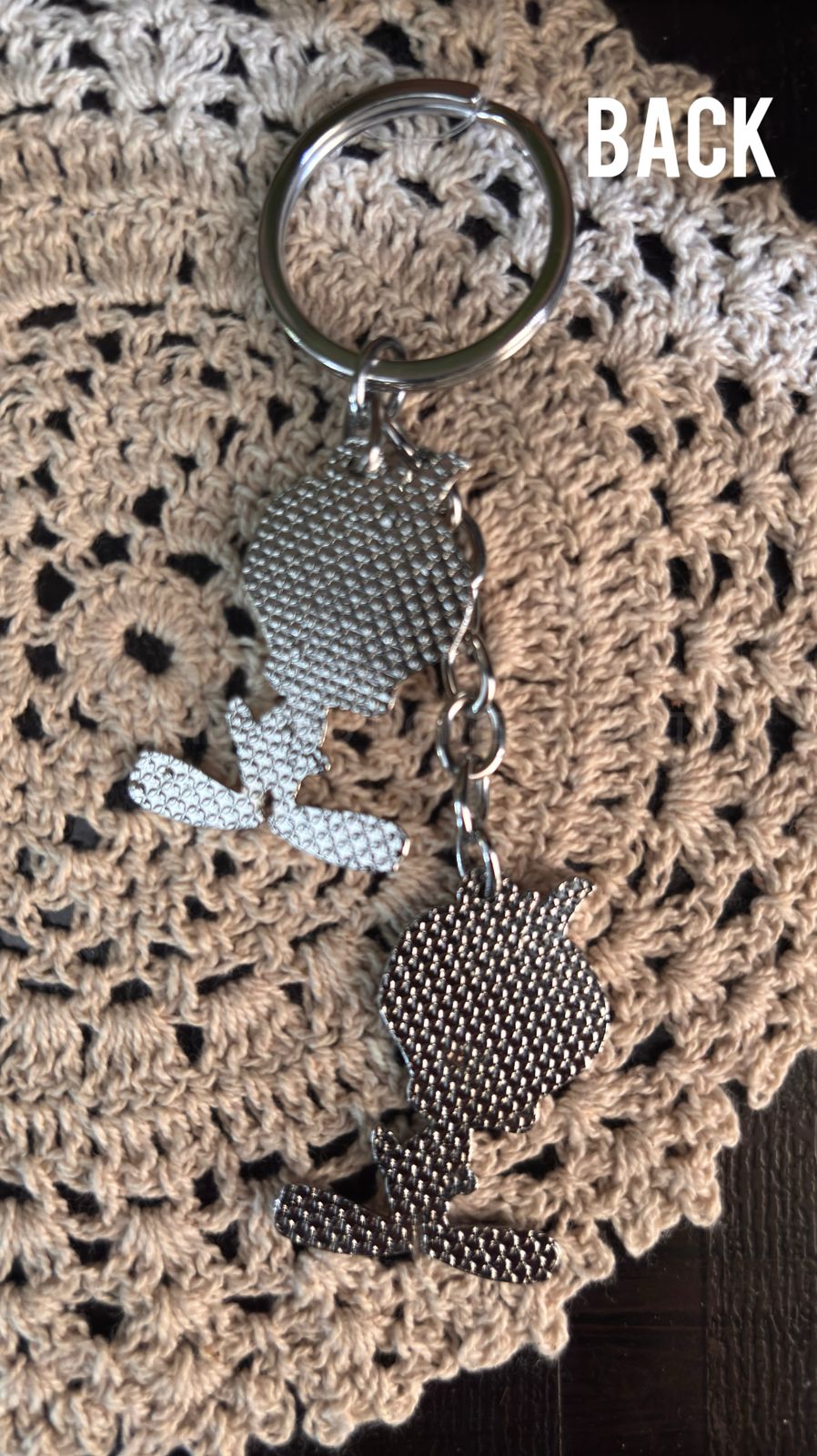 Metal Duck Keychain - 4.7x1.1 inches