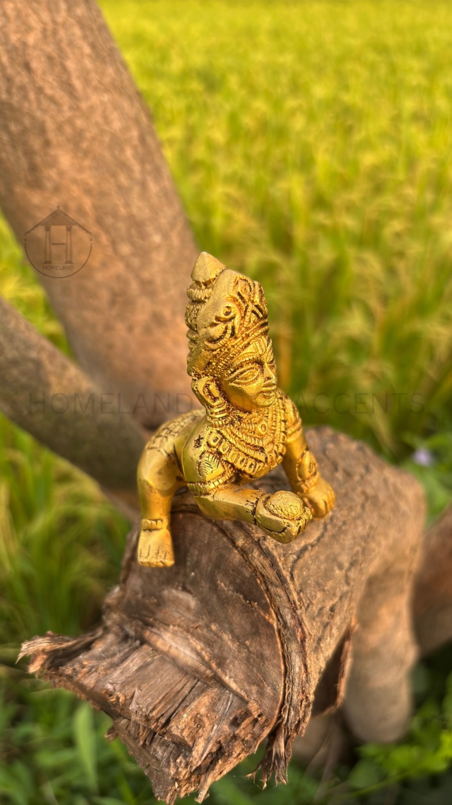 Brass Laddu Krishna Idol 3.3 inches