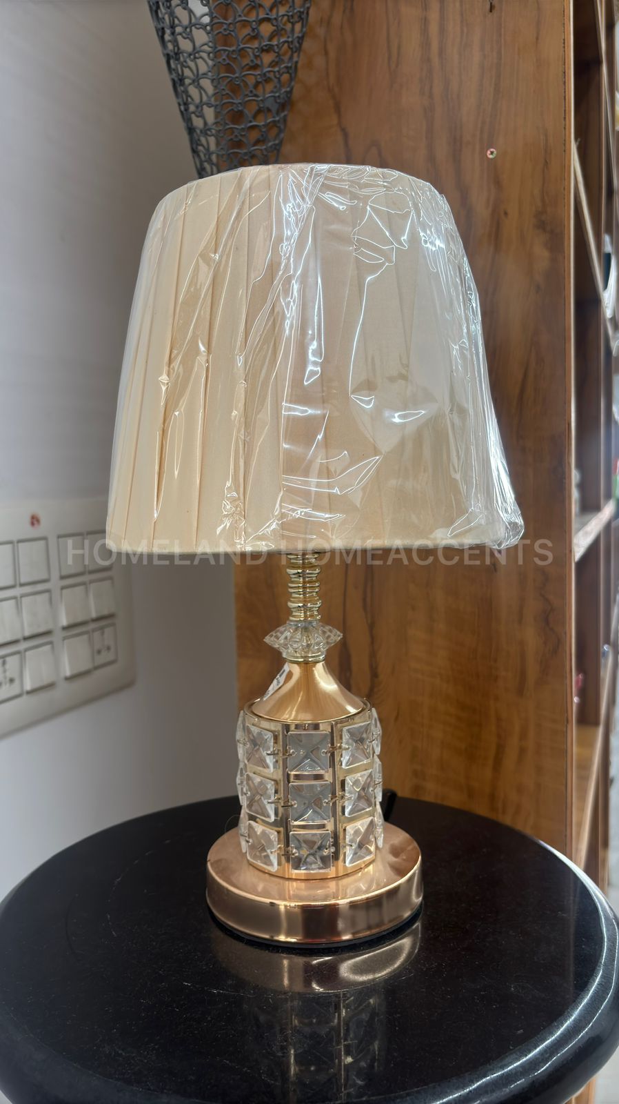 Crystal Elegance Table Lamp – Golden Glow Edition