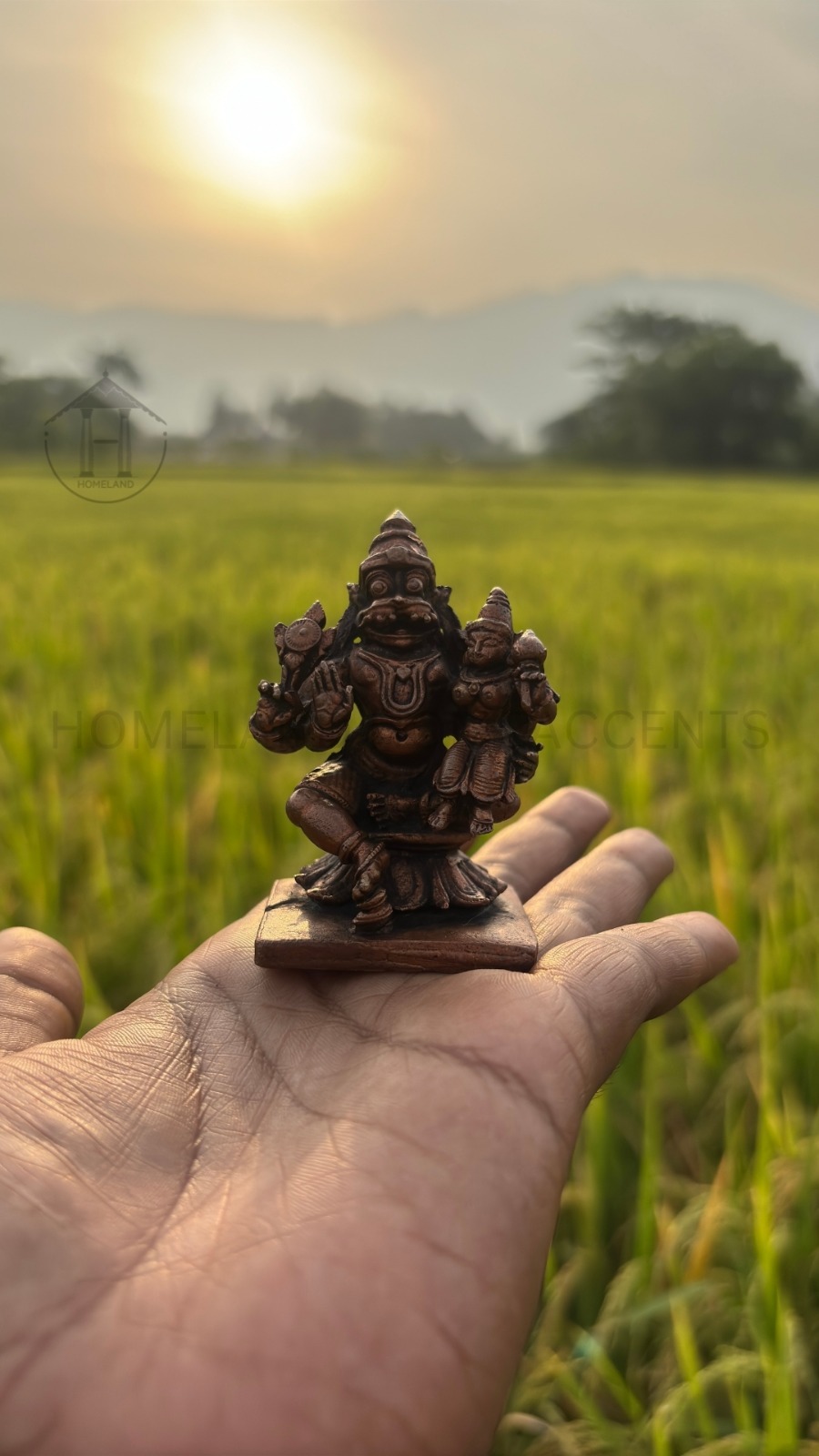 Copper Lakshmi Narasimha Idol 2.5 inches