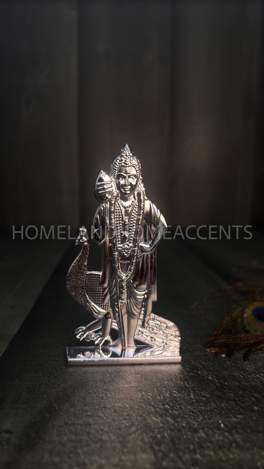 Silver Mayil Murugar (double sided)