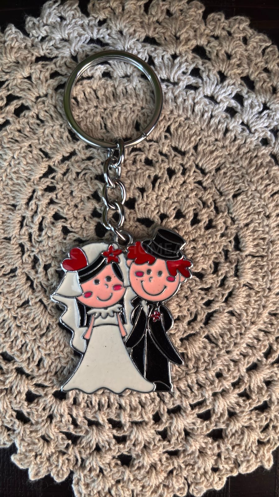 Metal Couple Keychain - 4x1.6 inches