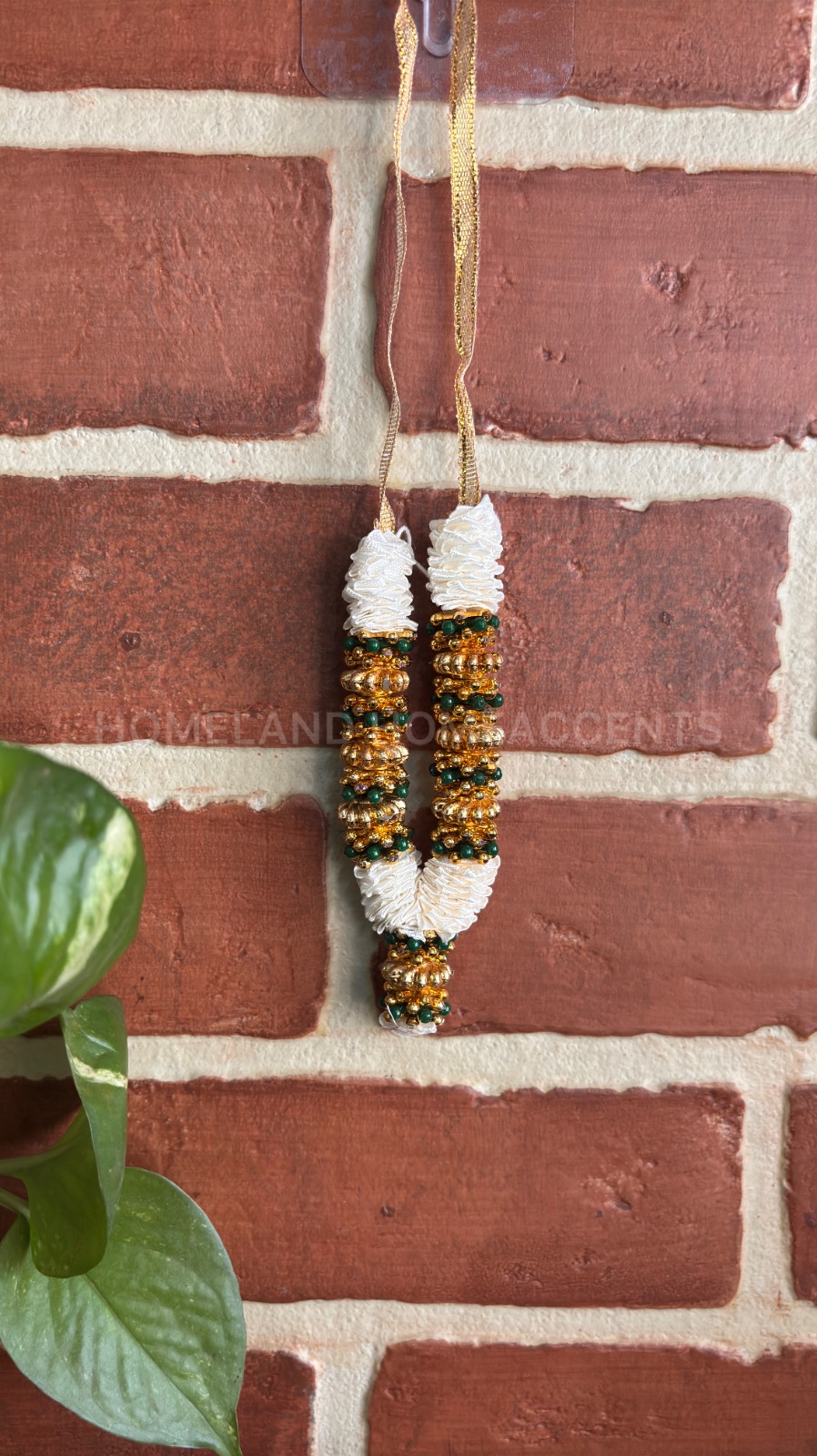 Mini Maalai/Garland with Bead Detailing (White)