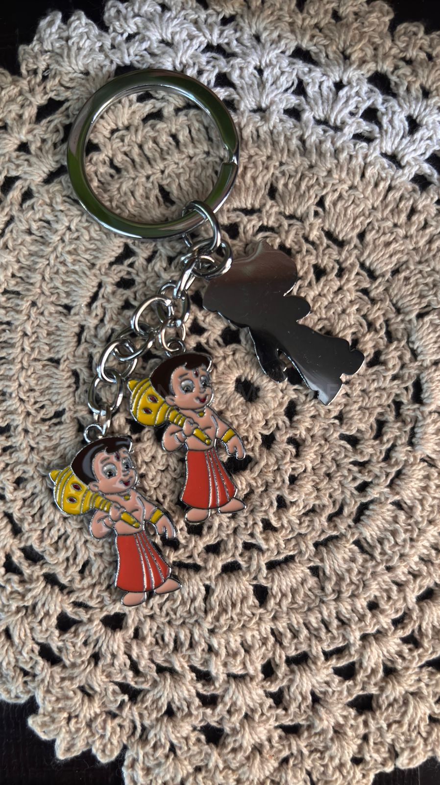 Metal Bheem Keychain - 4.7x0.5inches