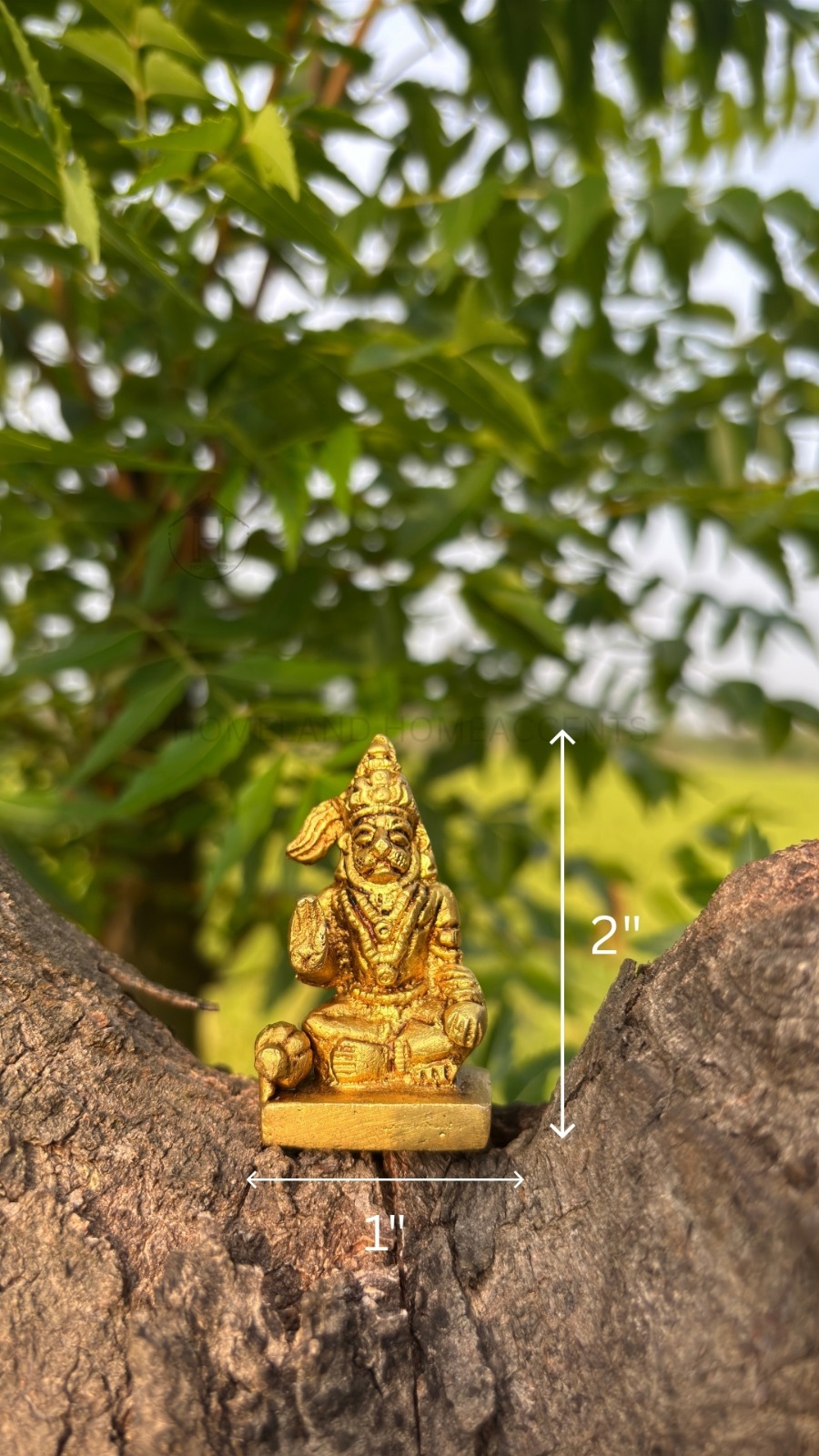 Miniature Brass Lord Hanuman Idol 2 inches
