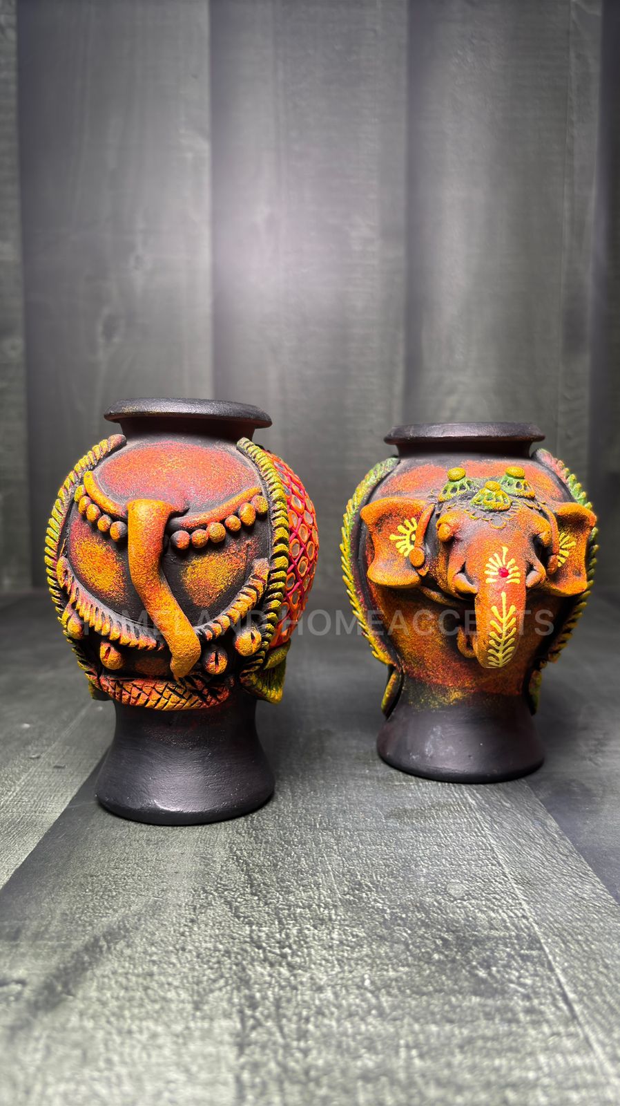 Handcrafted Elephant Face Terracotta Vase