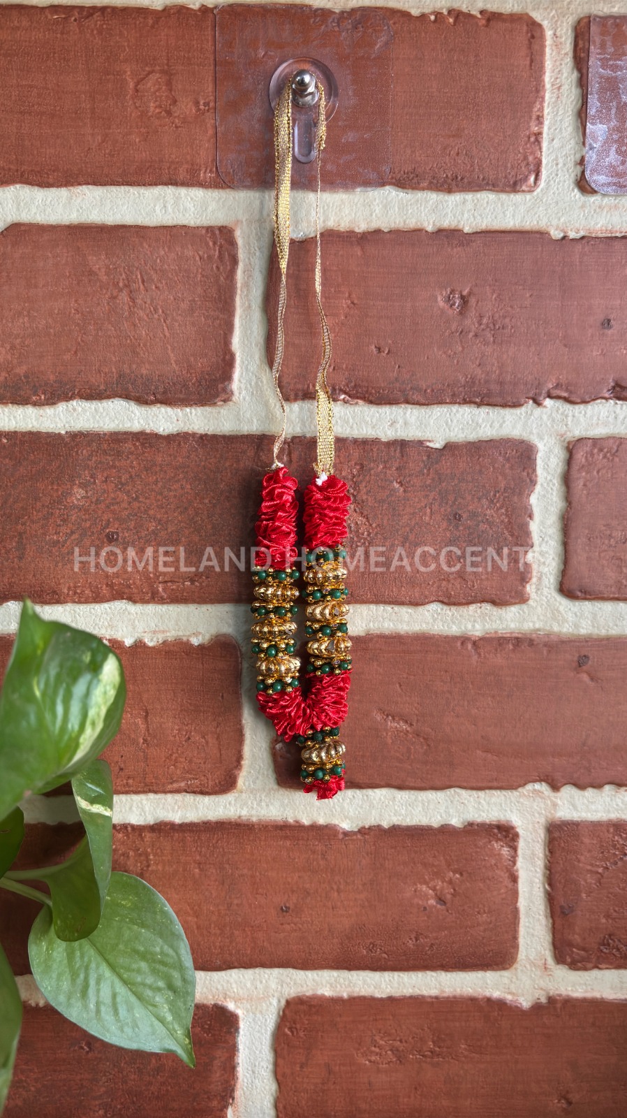 Mini Maalai/Garland with Bead Detailing (Red)