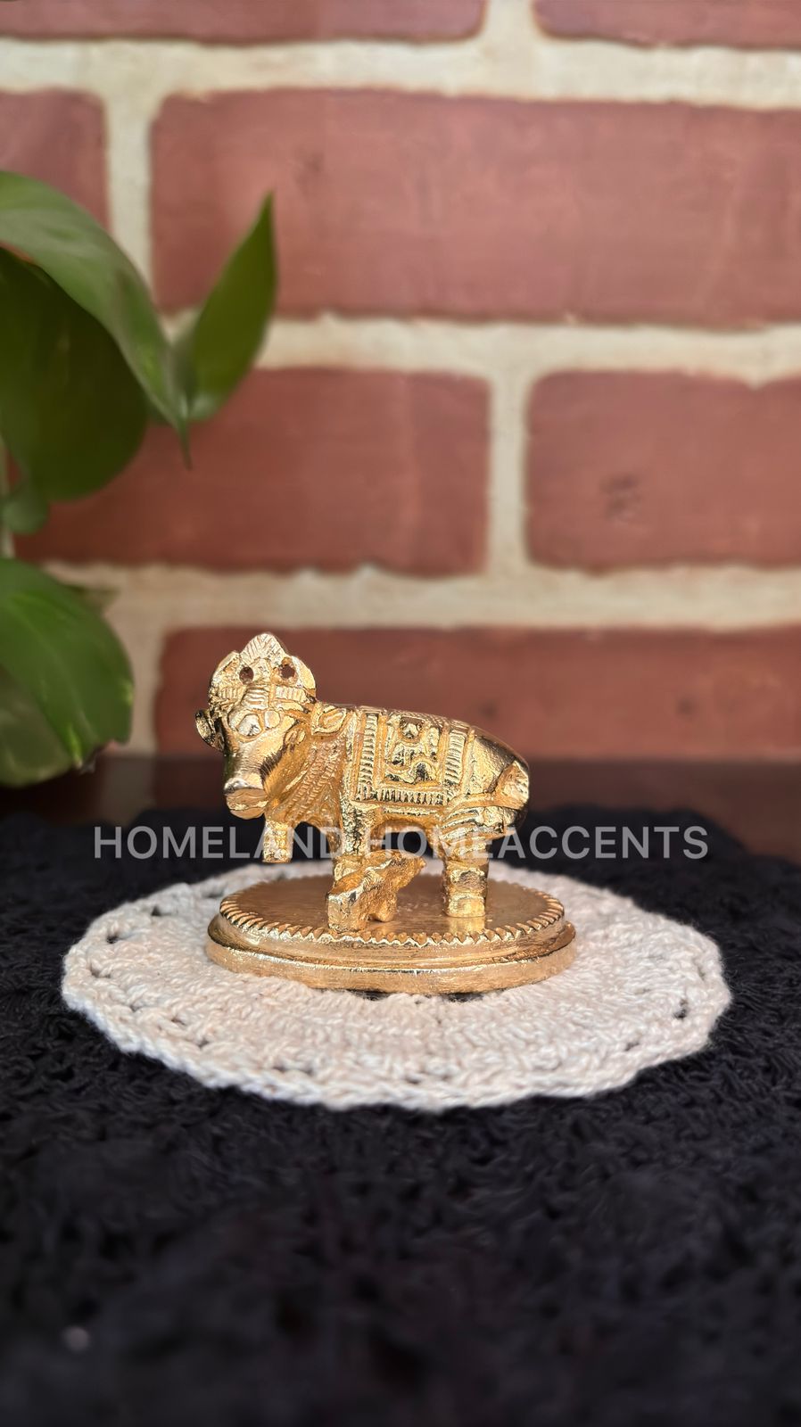 Cow and Calf brass idol