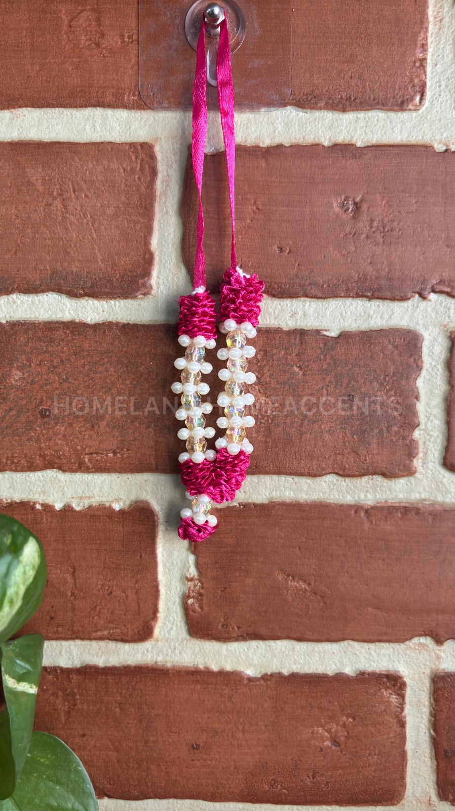 Mini Maalai/Garland with Pearl Detailing - Pink