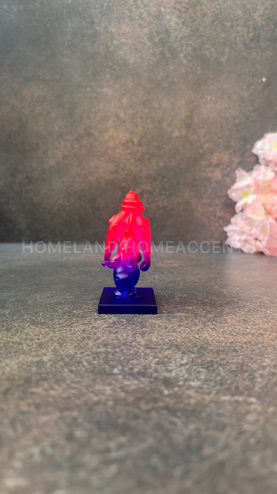 Glass Ganesha Figurine - Vibrant Pink-Blue Gradient