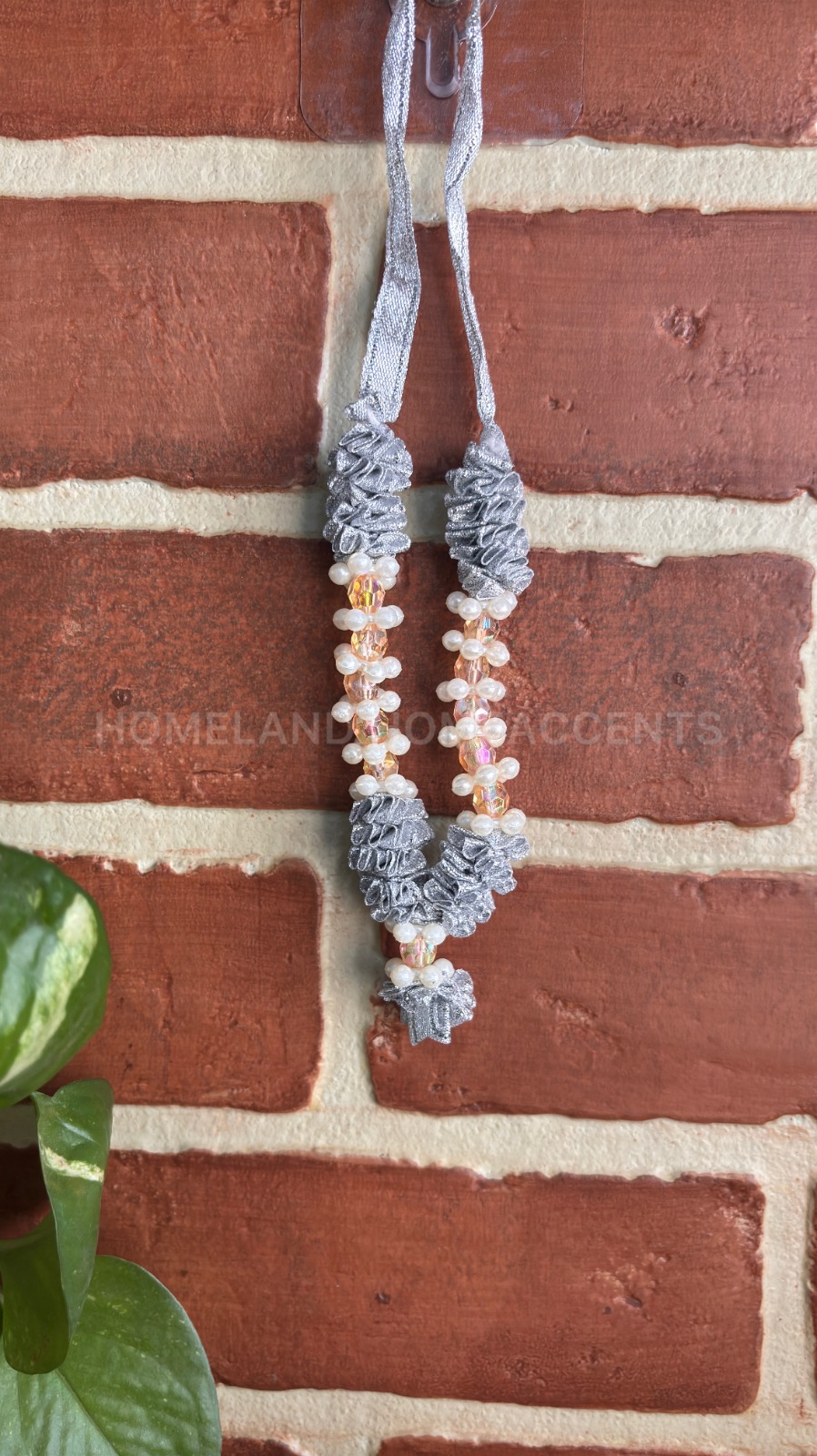 Mini Maalai/Garland with Pearl Detailing - Grey