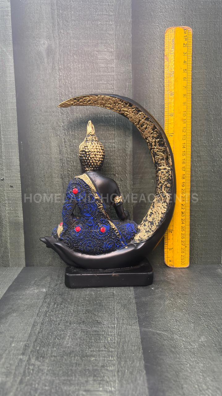 Moon Buddha Idol – Polyresin Decorative Showpiece