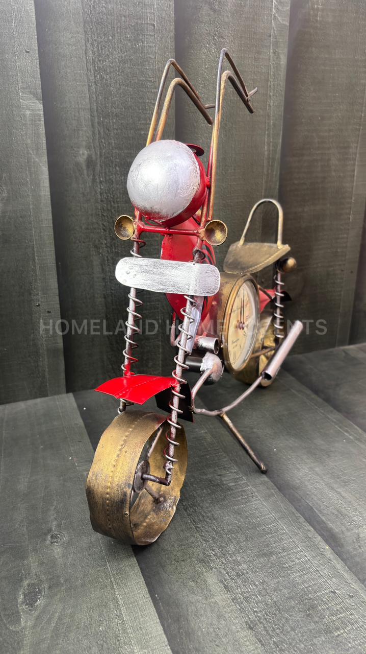 Metal Bike Clock – Tabletop & Wall Hanging | Rustic Vintage Finish
